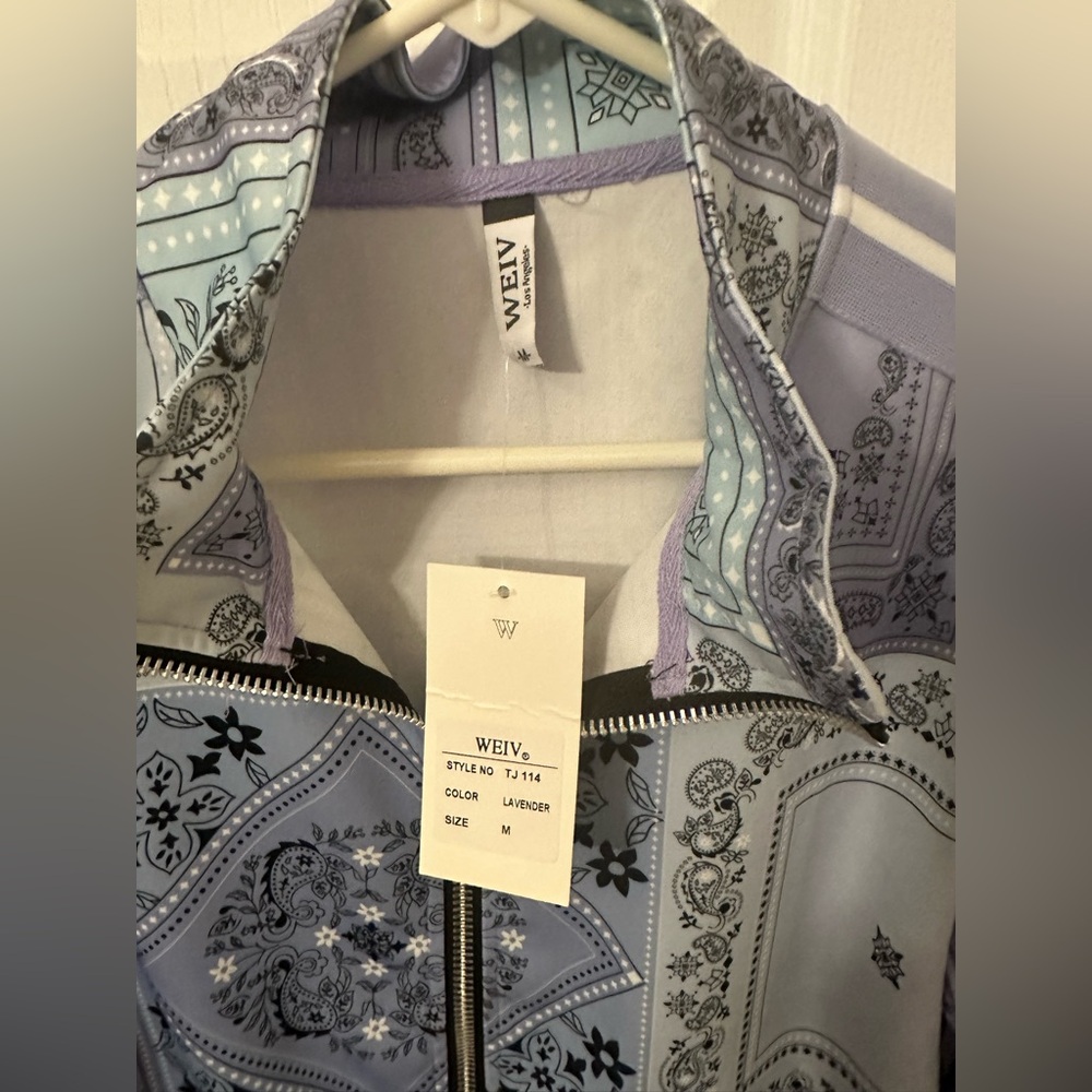 Blue and Gray Patterned Jacket NWT - image 3